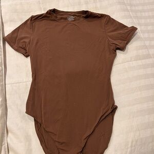 SKIMS Brown Short Sleeve Bodysuit